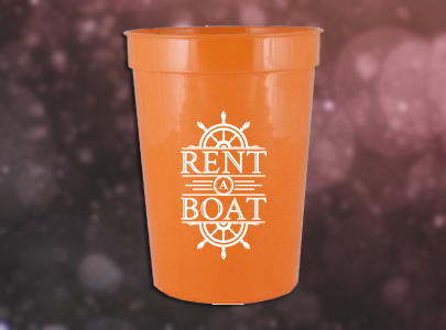 Custom imprinted 12 oz. Stadium Cup for Anaheim, CA with a local business logo
