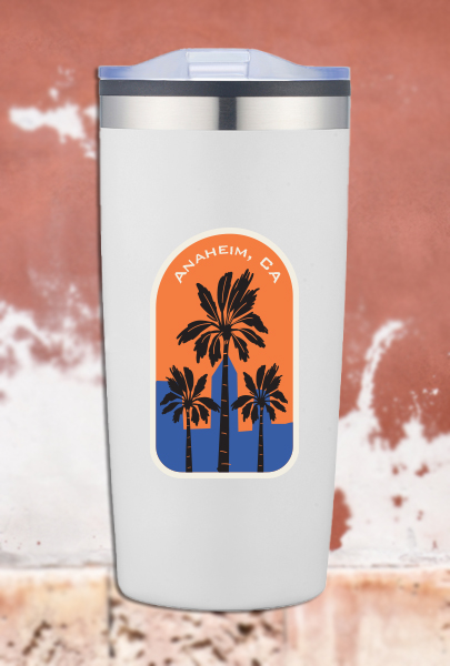Custom imprinted Oasis Stainless Steel Tumbler for Anaheim, CA with a local business logo